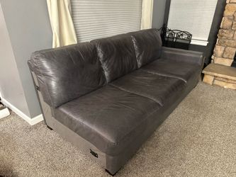Gray leather couch