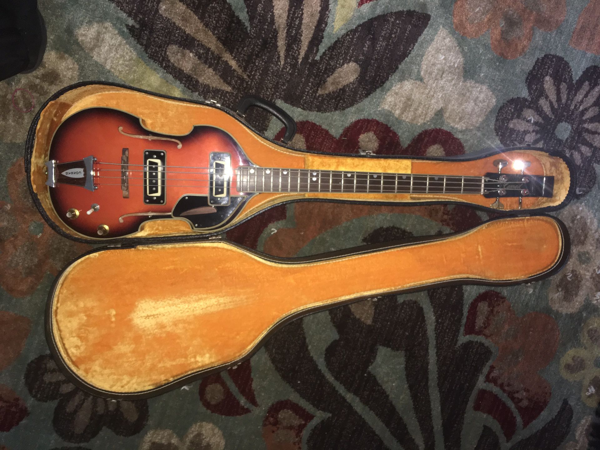 1960s Conrad Beatle Bass Sunburst Guitar