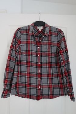 J Crew 100% Cotton Flannel Top, Women’s Size 6 Relaxed Fit