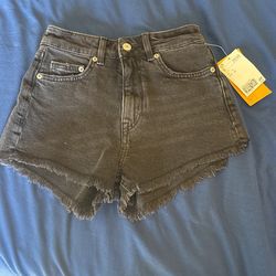 Black Denim Shorts