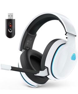AOC 2.4GHz Wireless Gaming Headset for PS5, PS4 Fortnite & Call of Duty/FPS Gamers, PC, Switch, Bluetooth 6.0 Gaming Headphones with Noise Canceling M