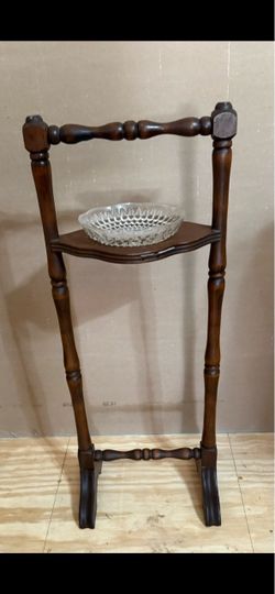 Vintage 1930s Smoker’s Stand with Hobnail Glass