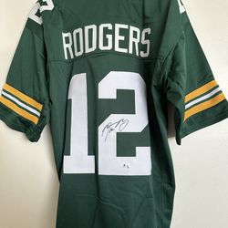 AARON RODGERS SIGNED GREEN BAY PACKERS QB AUTOGRAPHED CUSTOM JERSEY w/COA XL 879
