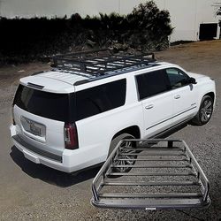 New 65" Long X 52" Wide 600 Lb Capacity Car Van Luggage Roof Cargo Rack Carrier Basket Rooftop