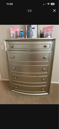 Solid wood gold chest