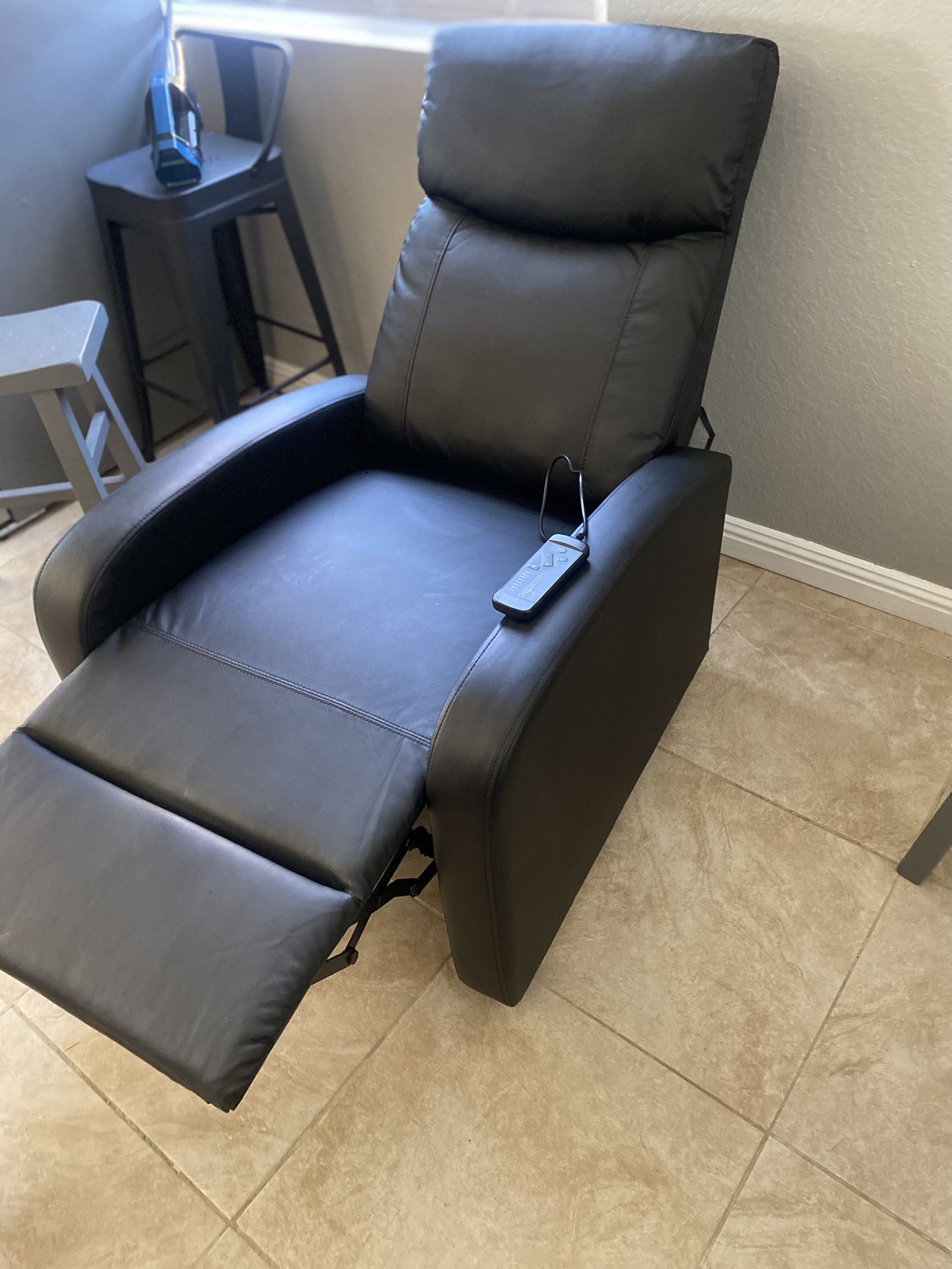 Black Couch Recliner With Back Massager 