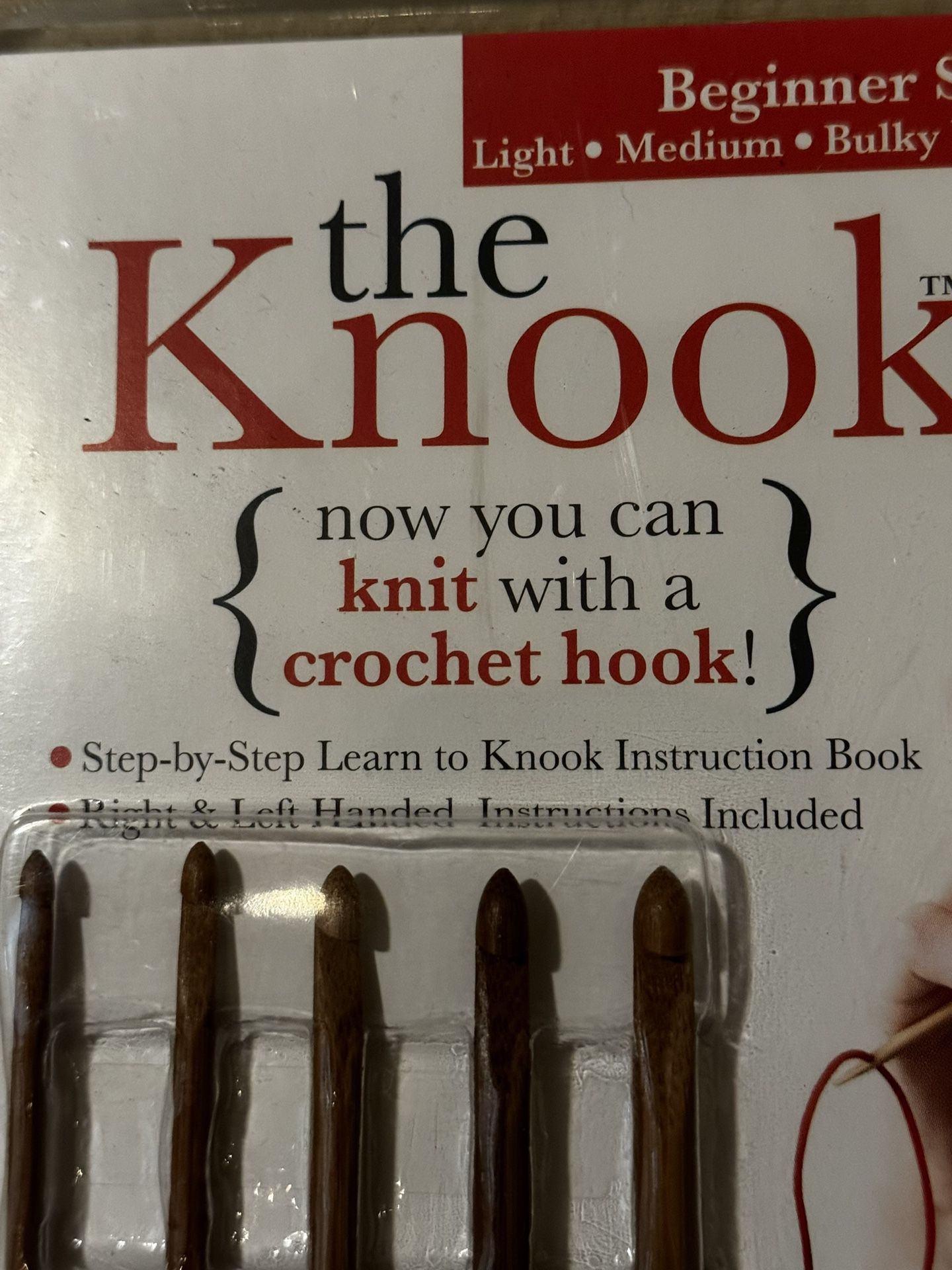 “the Knook” - Learn To Knit With A Crochet Hook! NIB