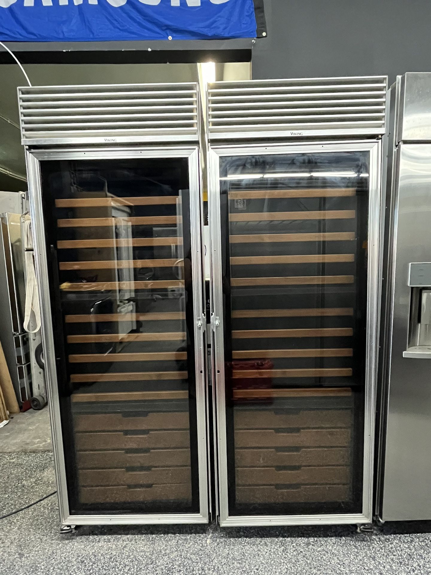 Built In Viking 60” Wine Cooler Column Set Panel Ready