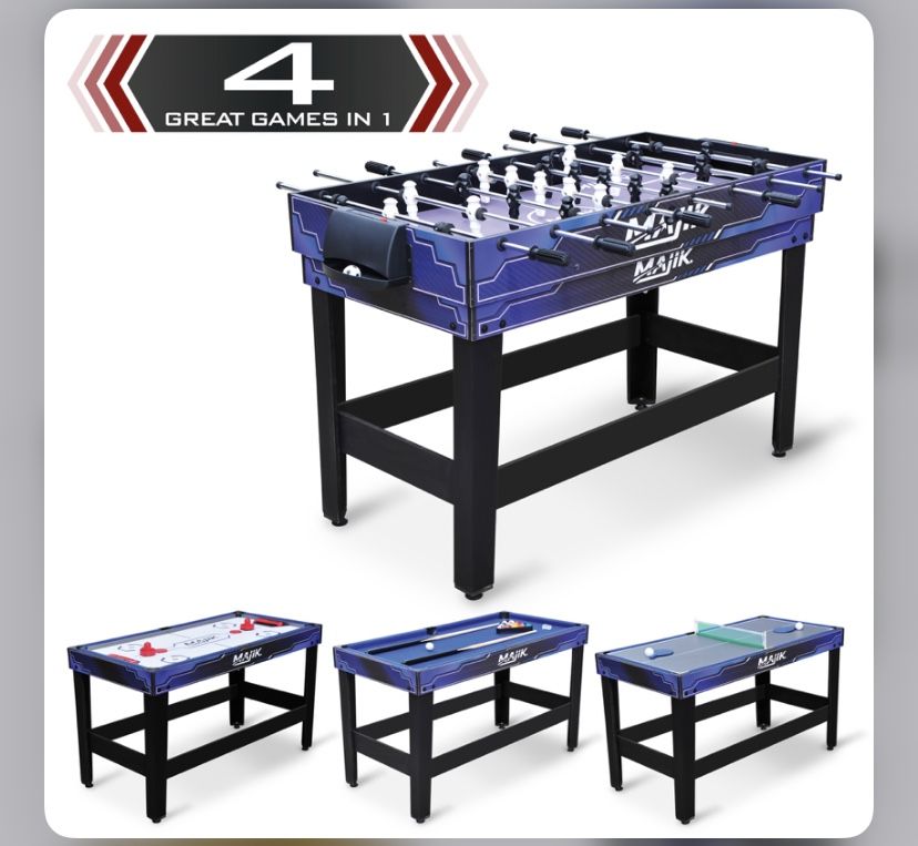 EastPoint Sports Majik 54" 4 in 1 Multi Game Arcade Combination Table; Foosball, Table Tennis, Table Hockey, Pool