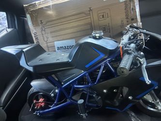 Mini Pocket Bike Blue Frame Gas Motorcycle