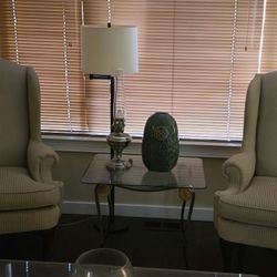 2 Matching Thomasville Wingback Armchairs. Comfortable and Elegant.