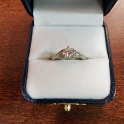 Engagement Ring 14 K White Gold