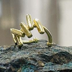 EAR CUFF 925 Silver Gold Plated 