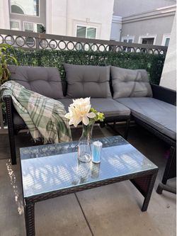 Cute Patio sofa and matching coffee table
