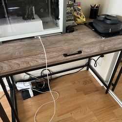 Brown Computer Desk with Drawer