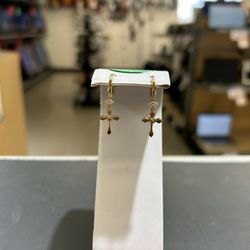 14K Cross Earrings 