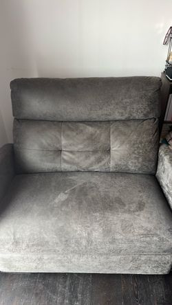 Gray love seat recliner
