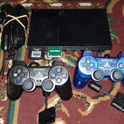 SONY PLAYSTATION 2 CUSTOM PS2 SLIM SYSTEM CONSOLE 128GB SD MEMORY CARD WITH GAMES