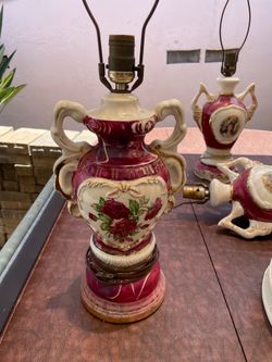 Victorian urn lamps