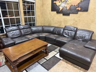Sectional top grain leather