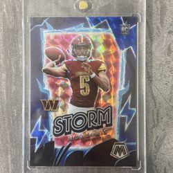 2024 Mosaic Jayden Daniels Storm True Blue #/99 SP Rookie RC Clean