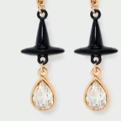 Hey Boo Black Witch Hat Earrings
