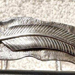 7.5” B.B , Native American Sterling Silver & Garnet Feather