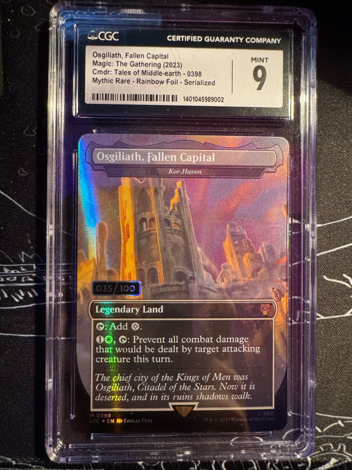 Osgiliath, Fallen Capital, Serialized 035/100, M 0398, LTC, Graded 9 MINT