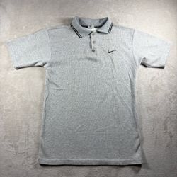 Vintage Nike White Tag 90s Polo Shirt Golf Men’s S Gray Oversized Made USA #4A