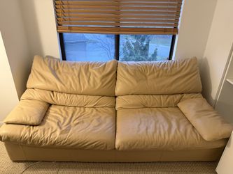 Italian Leather sofa hide-a-bed