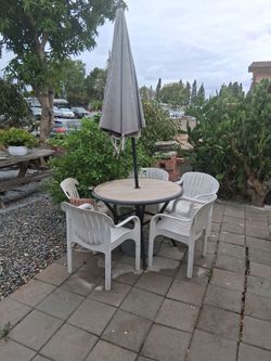 Outdoor table with chairs