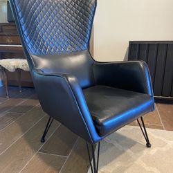 Vintage Vinyl Wingback Chair 