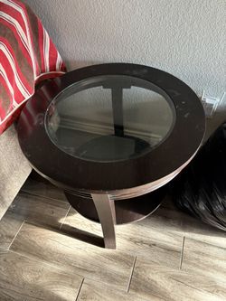 2 Dark Wood End Tables