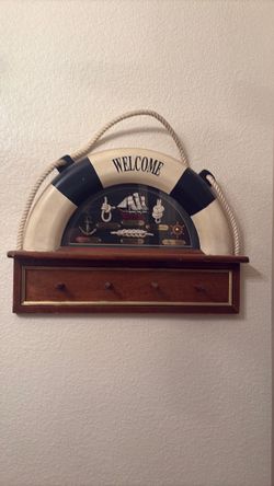 Nautical Life Ring Welcome Wall Key Holder