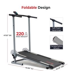 Manual fold up treadmill