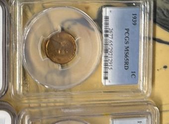 1939 Lincoln Cent PCGS MS65RD