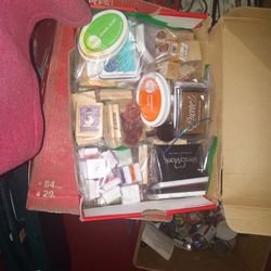 Box Of Stamps And Stamps Pads
