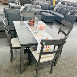 5PC Dining table set gray color