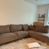 Jollene 113" L-Shaped Sectional Sofa with Wood Legs