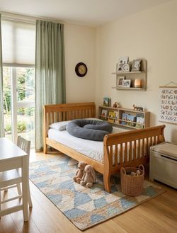 Solid Wood Convertible Baby Crib / Toddler Bed Frame – Hardware Missing