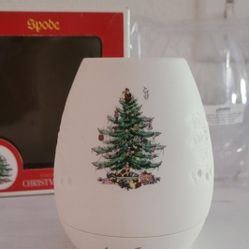 Spode Christmas Tree Lithophane Tea Light Candle Holder Pierced Ceramic NEW NIB
