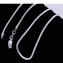 20" .925 Sterling Silver Stamped Snake Chain Necklace [1mm] 