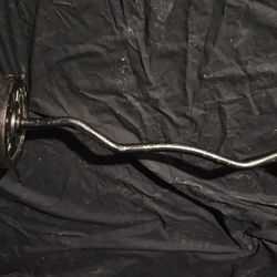 Arm Curl Bar & Iron Weights Set