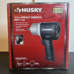 New Husky 1/2in Air Impact Wrench 800 ft/lbs