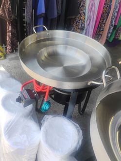 Comal de acero base alta y quamador 3pc set 120