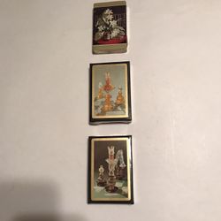 Vintage Stancraft 3 Sealed Decks 1 w/ 1940-1965 Tax Stamp & 2 Matching Decks w/o