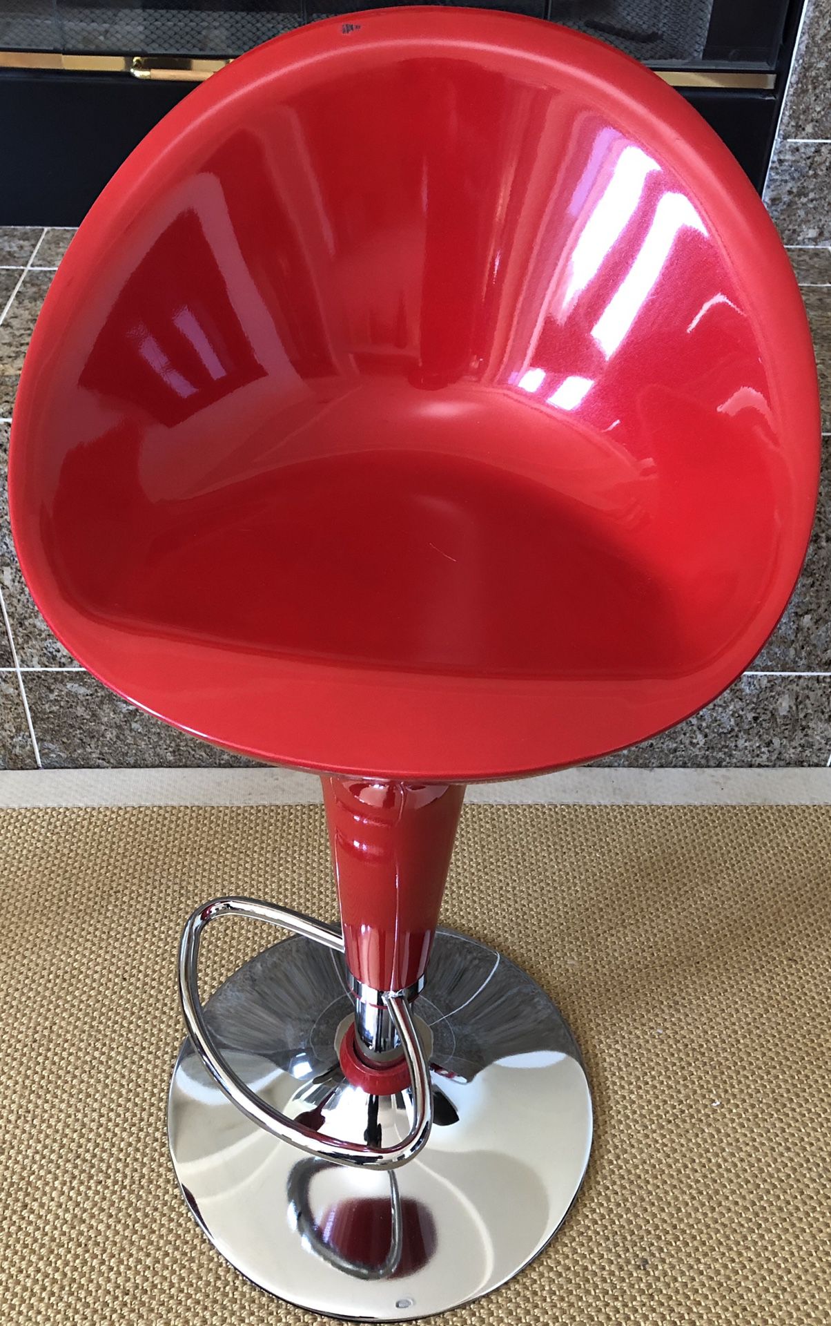 SAFAVIEH Red Zorab Bar Stool without Lift