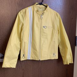 Wilson’s Leather Yellow Bomber/ Moto Jacket Sz Small 