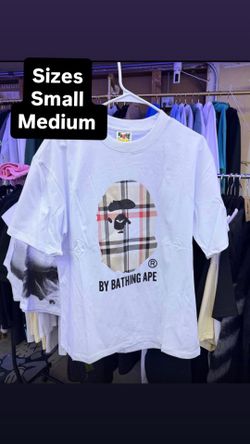 White Burberry Bape t shirt
