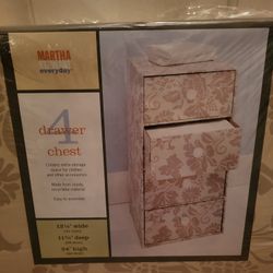 Martha Stewart 2ft. Tall 4-Drawer Cardboard Dresser Chest  / Closet Dresser - Brand New 